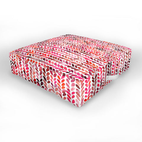 Ninola Design Knitting texture Christmas Red Outdoor Floor Cushion