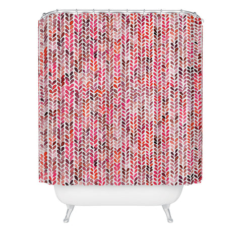Ninola Design Knitting texture Christmas Red Shower Curtain