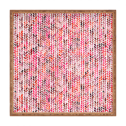 Ninola Design Knitting texture Christmas Red Square Tray
