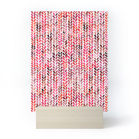 Ninola Design Knitting texture Christmas Red Mini Art Print