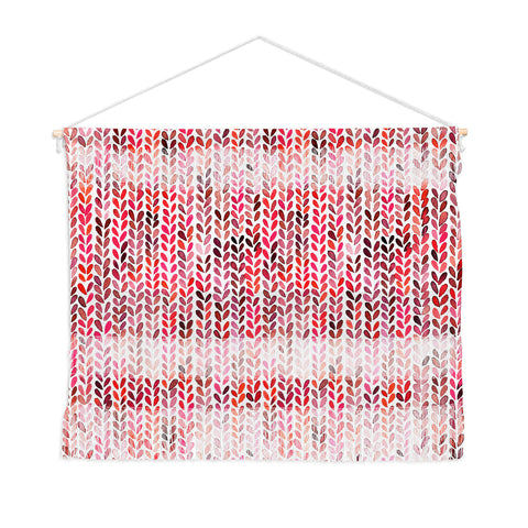 Ninola Design Knitting texture Christmas Red Wall Hanging Landscape