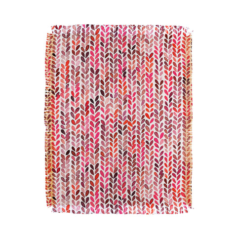 Ninola Design Knitting texture Christmas Red Throw Blanket