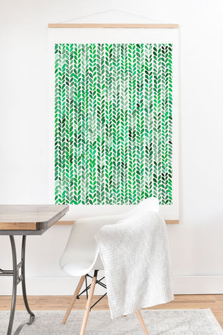 Ninola Design Knitting texture Green Art Print And Hanger