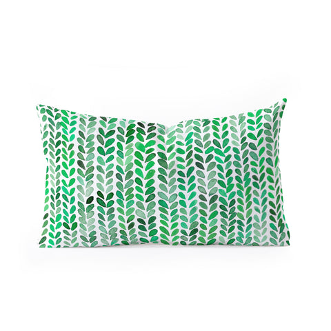 Ninola Design Knitting texture Green Oblong Throw Pillow