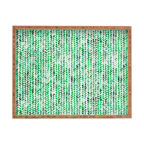 Ninola Design Knitting texture Green Rectangular Tray