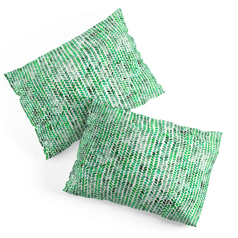 Ninola Design Knitting texture Green Pillow Shams