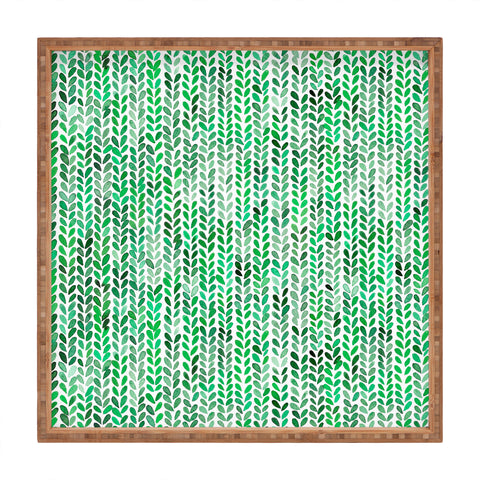 Ninola Design Knitting texture Green Square Tray