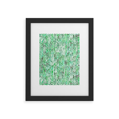 Ninola Design Knitting texture Green Framed Art Print