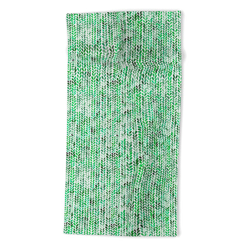 Ninola Design Knitting texture Green Beach Towel