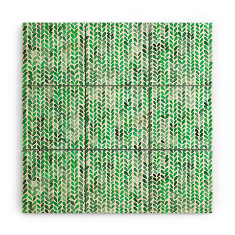 Ninola Design Knitting texture Green Wood Wall Mural