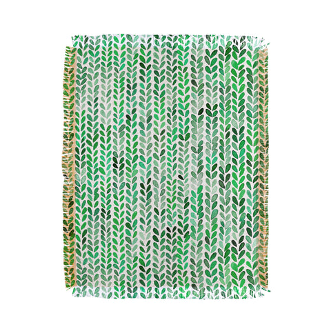 Ninola Design Knitting texture Green Throw Blanket