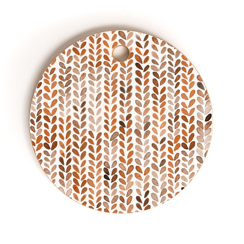 Ninola Design Knitting Wool Fall Terracotta Cutting Board Round