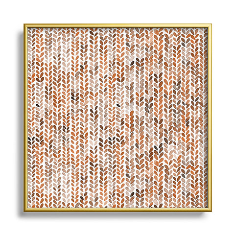 Ninola Design Knitting Wool Fall Terracotta Square Metal Framed Art Print