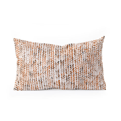 Ninola Design Knitting Wool Fall Terracotta Oblong Throw Pillow