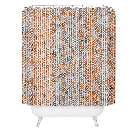 Ninola Design Knitting Wool Fall Terracotta Shower Curtain