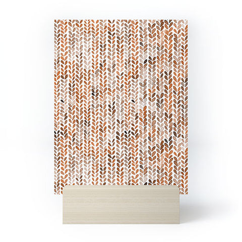 Ninola Design Knitting Wool Fall Terracotta Mini Art Print