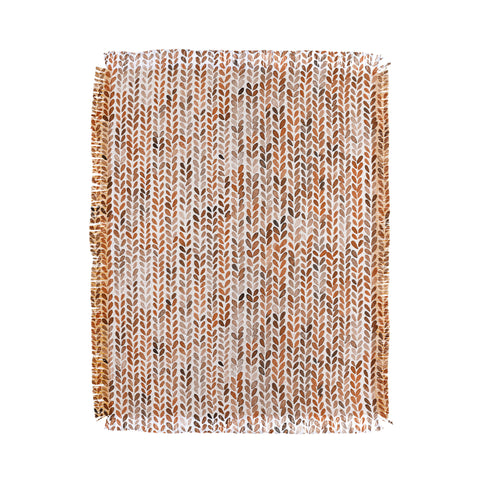 Ninola Design Knitting Wool Fall Terracotta Throw Blanket