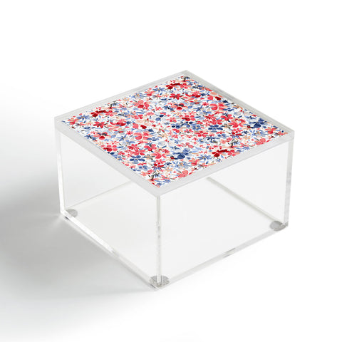 Ninola Design Liberty Colorful Petals Red and Blue Acrylic Box