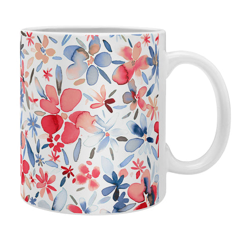 Ninola Design Liberty Colorful Petals Red and Blue Coffee Mug