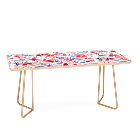 Ninola Design Liberty Colorful Petals Red and Blue Coffee Table