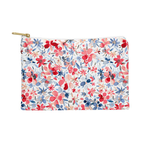 Ninola Design Liberty Colorful Petals Red and Blue Pouch