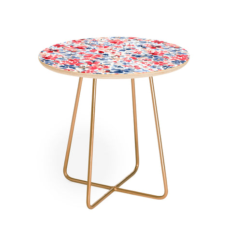 Ninola Design Liberty Colorful Petals Red and Blue Round Side Table