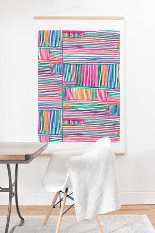 Ninola Design Linear meditation pink Art Print And Hanger