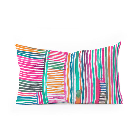 Ninola Design Linear meditation pink Oblong Throw Pillow