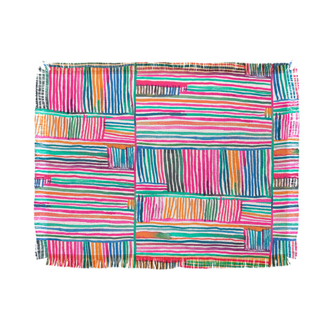 Ninola Design Linear meditation pink Throw Blanket