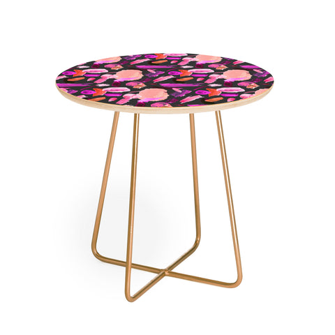 Ninola Design Lipstick Painting Traces Pink Round Side Table