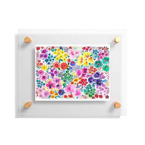 Ninola Design Little artful flowers Multi Floating Acrylic Print