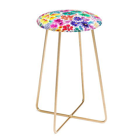 Ninola Design Little artful flowers Multi Counter Stool