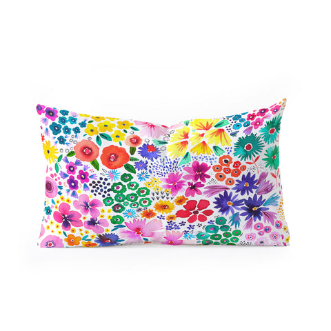 Ninola Design Little artful flowers Multi Oblong Throw Pillow
