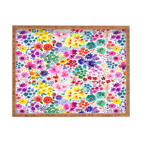 Ninola Design Little artful flowers Multi Rectangular Tray