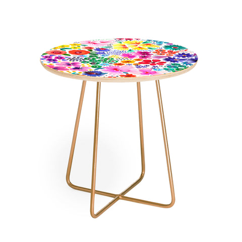 Ninola Design Little artful flowers Multi Round Side Table