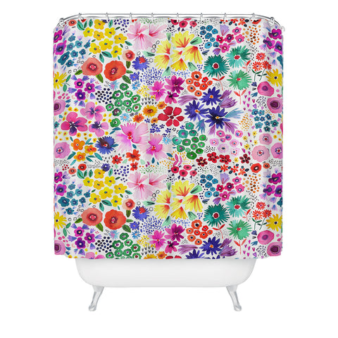 Ninola Design Little artful flowers Multi Shower Curtain