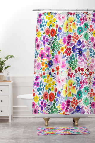 Ninola Design Little artful flowers Multi Shower Curtain And Mat