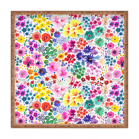 Ninola Design Little artful flowers Multi Square Tray