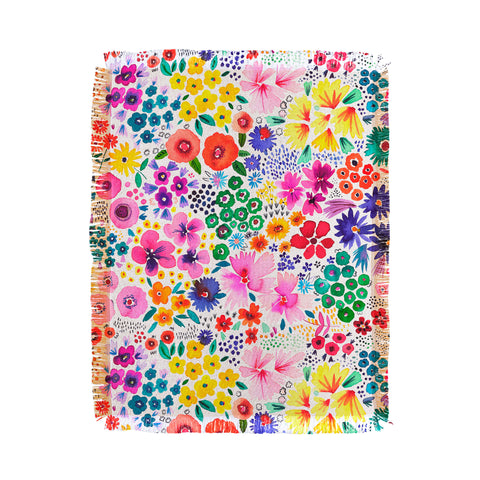 Ninola Design Little artful flowers Multi Throw Blanket