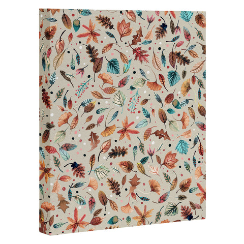 Ninola Design Little Autumn Leaves Art Canvas