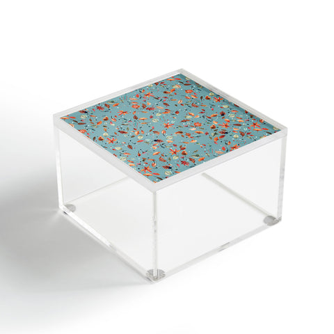 Ninola Design Little Autumn Leaves Blue Acrylic Box