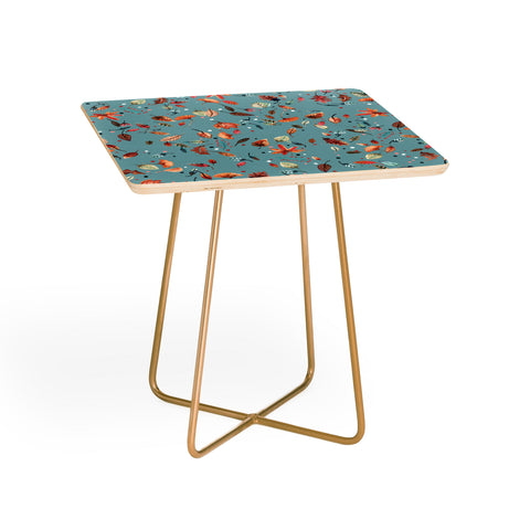Ninola Design Little Autumn Leaves Blue Side Table