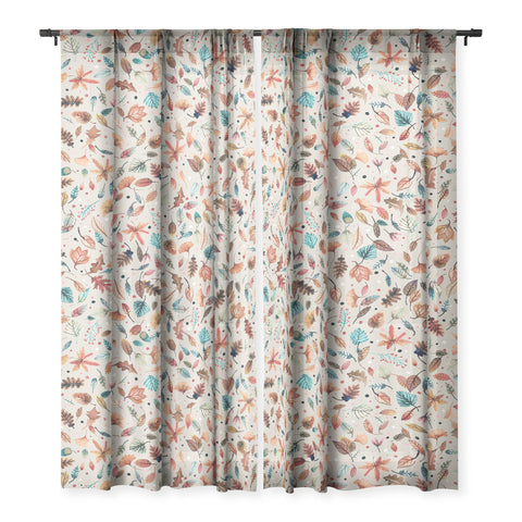 Ninola Design Little Autumn Leaves Sheer Non Repeat