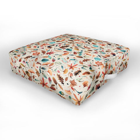 Ninola Design Little Autumn Leaves Outdoor Floor Cushion
