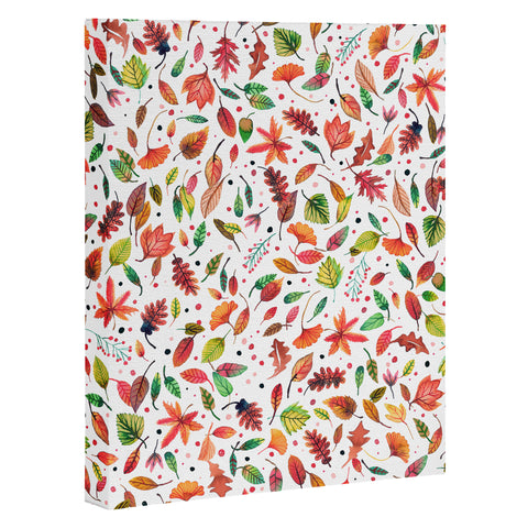 Ninola Design Little autumn leaves Red Art Canvas