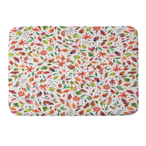 Ninola Design Little autumn leaves Red Memory Foam Bath Mat