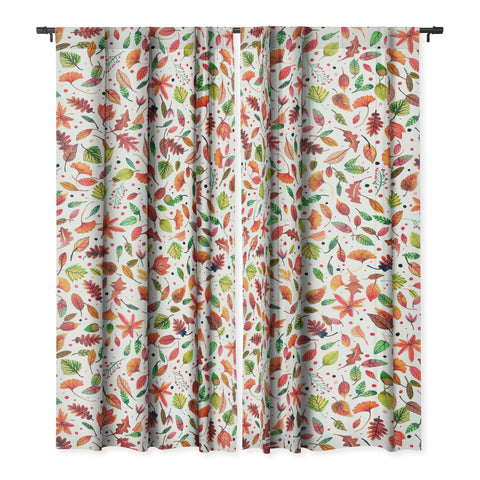 Ninola Design Little autumn leaves Red Blackout Non Repeat