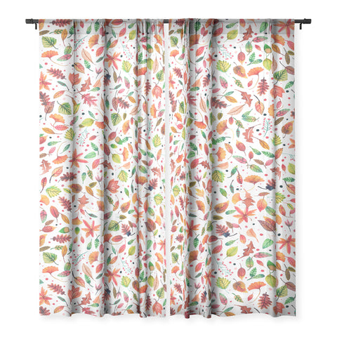 Ninola Design Little autumn leaves Red Sheer Non Repeat