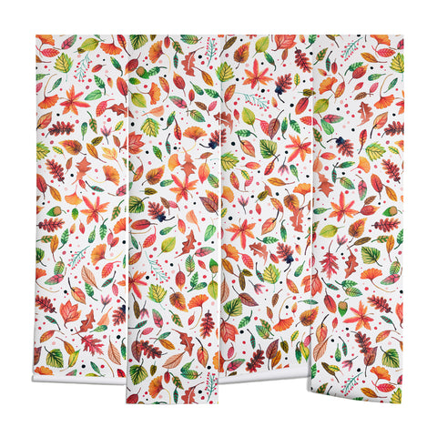 Ninola Design Little autumn leaves Red Wall Mural