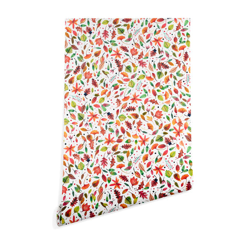 Ninola Design Little autumn leaves Red Wallpaper